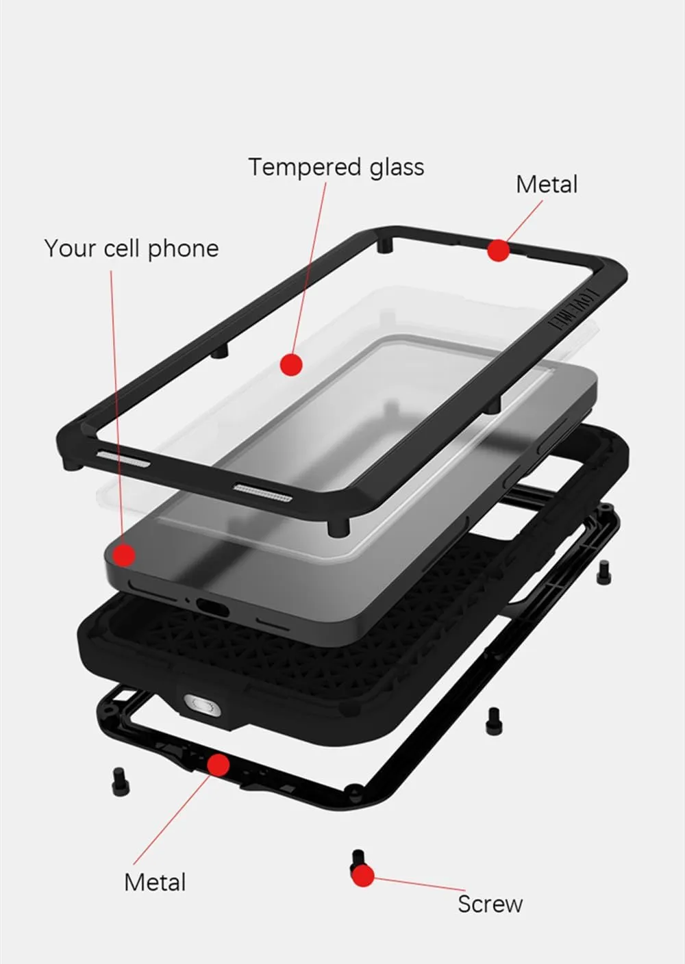LOVE MEI Compatible with Samsung Galaxy S24 Plus Case,Outdoor Waterproof Military Heavy Duty Shockproof Dust/Dirt Proof Hybrid Aluminum Metal Silicone Tempered Glass Full Body Cover (Green)
