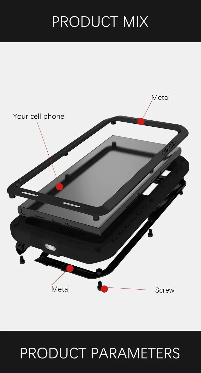 LOVE MEI for Samsung Galaxy S24 Ultra Metal Case,Outdoor Heavy Duty Rugged Aluminum Metal Military Bumper Shockproof Protection Case Cove 【Without Tempered Glass】 for Samsung Galaxy S24 Ultra (Red)