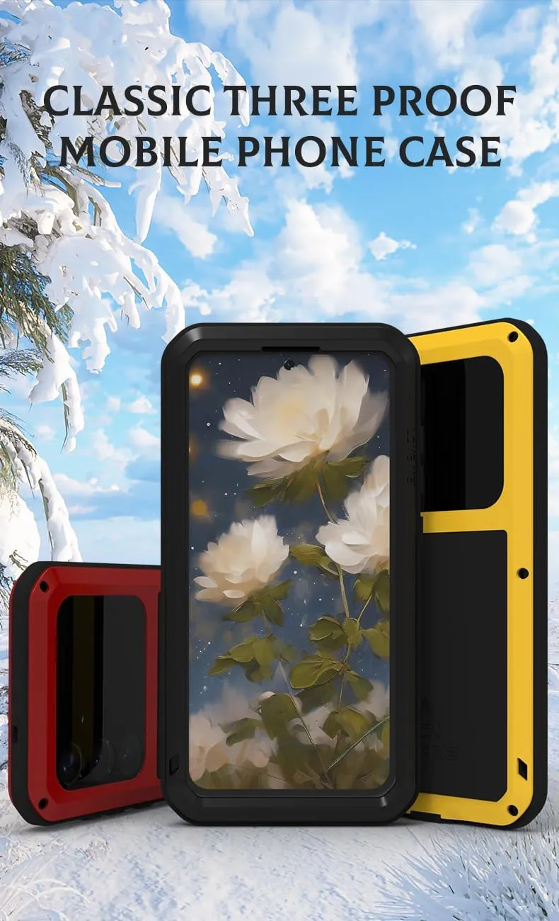 LOVE MEI for Samsung Galaxy S25 /S25 Plus Case, Outdoor Heavy Duty Rugged Full Body Protection Case Military Bumper Aluminum Metal Shockproof Cover with Tempered Glass for Galaxy S25 Plus (Red)
