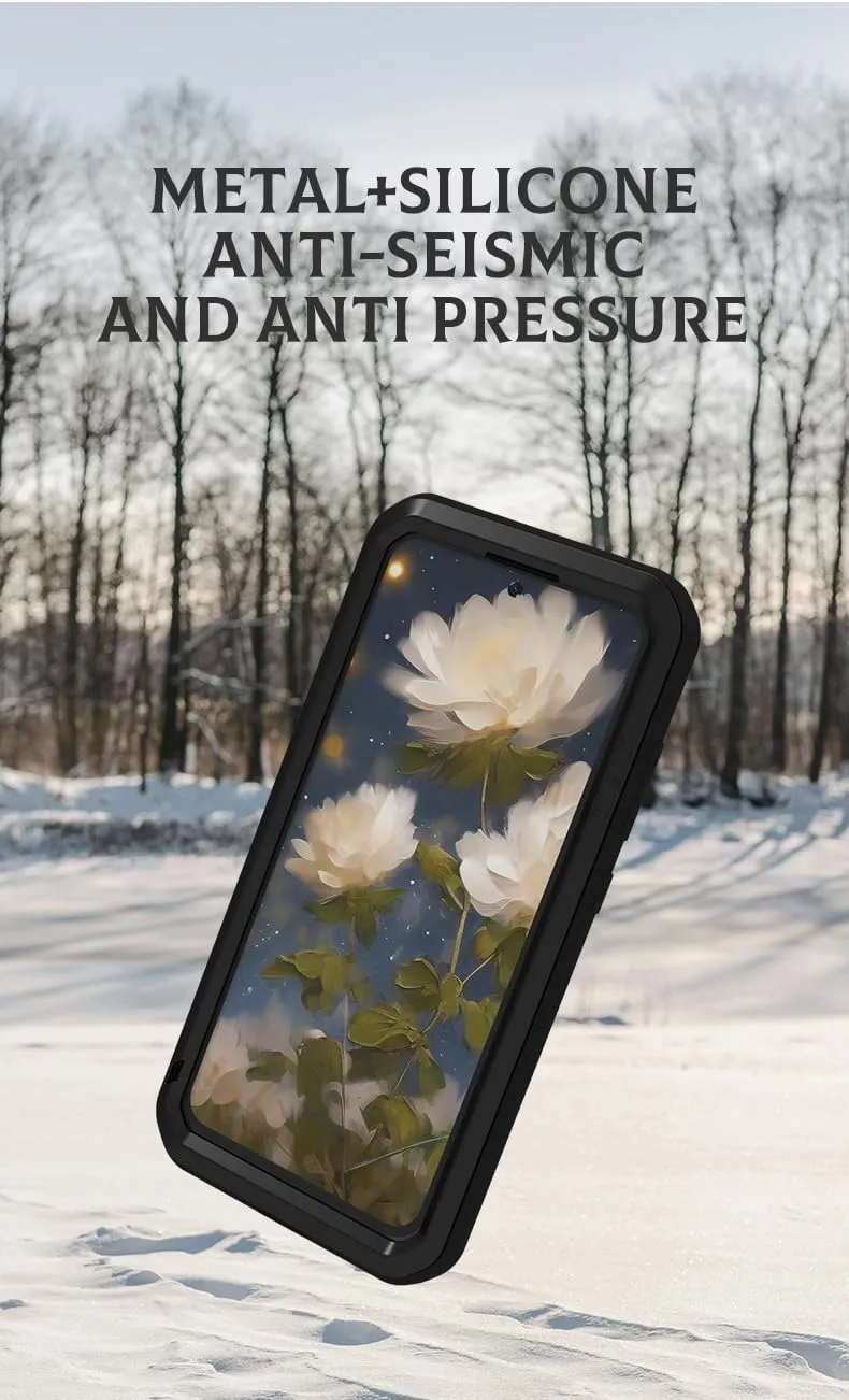 LOVE MEI for Samsung Galaxy S25 /S25 Plus Case, Outdoor Heavy Duty Rugged Full Body Protection Case Military Bumper Aluminum Metal Shockproof Cover with Tempered Glass for Galaxy S25 Plus (Silver)