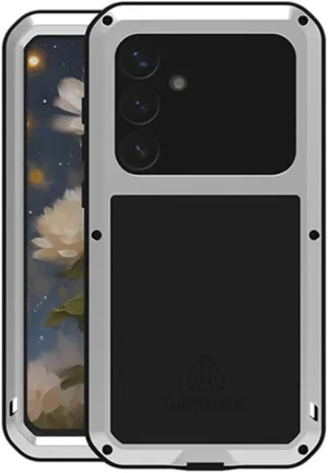 LOVE MEI for Samsung Galaxy S25 /S25 Plus Case, Outdoor Heavy Duty Rugged Full Body Protection Case Military Bumper Aluminum Metal Shockproof Cover with Tempered Glass for Galaxy S25 Plus (Silver)