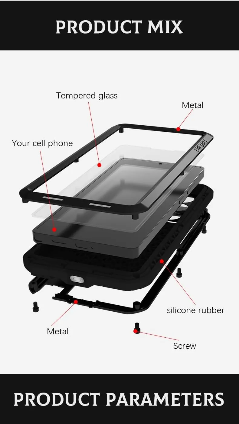LOVE MEI for Samsung Galaxy S25 Ultra Case,Outdoor Sports Military Heavy Duty Metal Shockproof Dustproof Full Body Case with Built in Tempered Glass Screen Protector (Yellow, S25 Ultra)