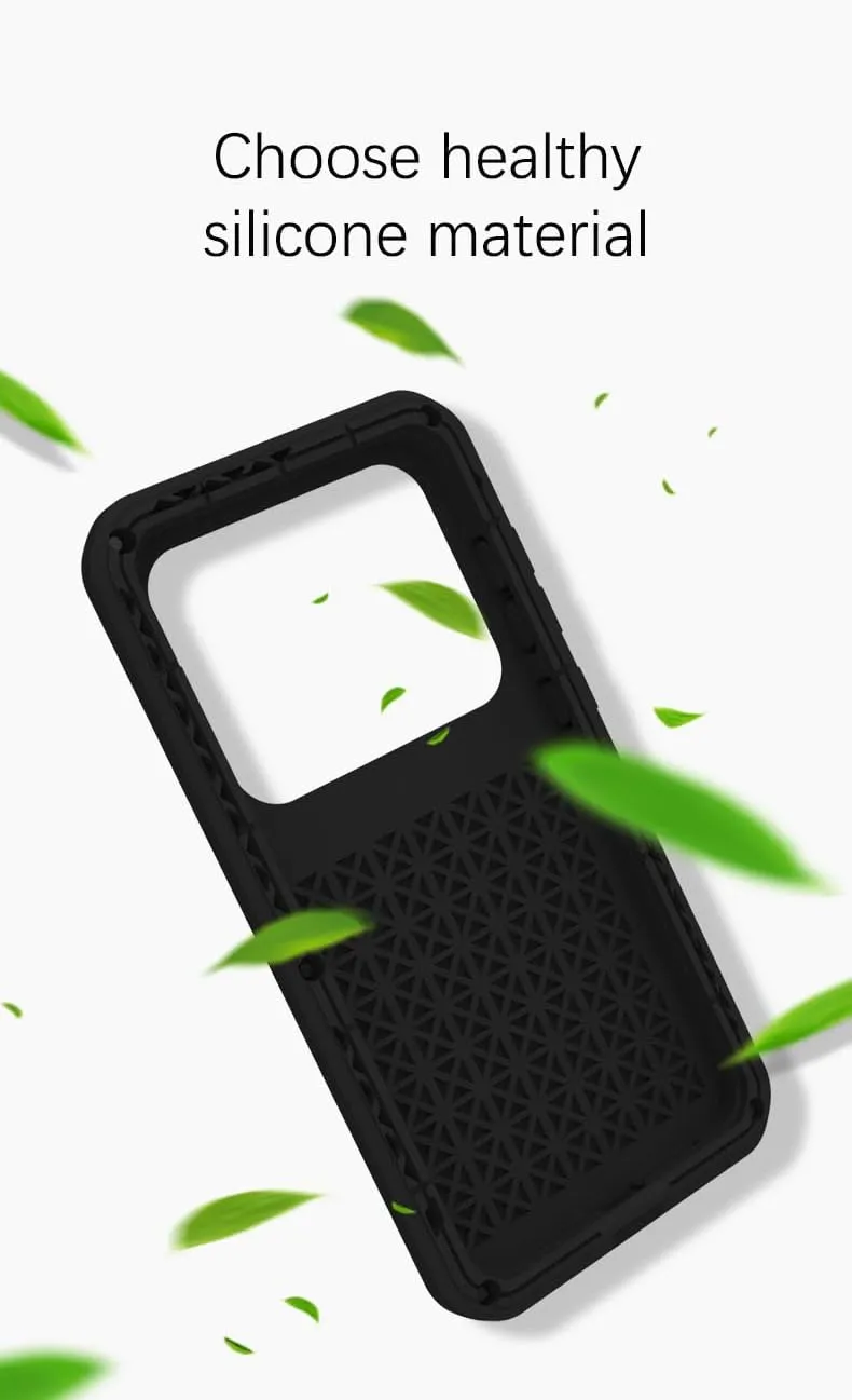 LOVE MEI Samsung Galaxy S24 FE Case, Heavy Duty Rugged Full Body Protection Military Armor Bumper Aluminum Metal Dust/Shockproof Case with Tempered Glass (Black)