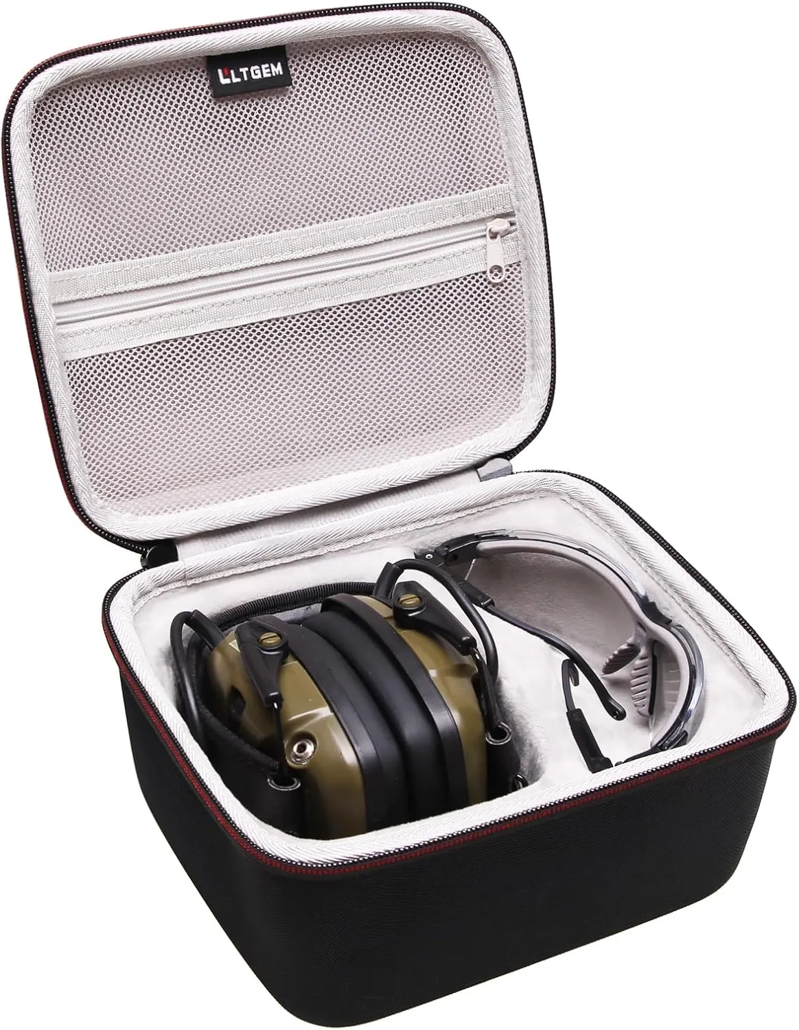 LTGEM Case for Howard Leight Honeywell Impact Sport Sound Amplification Electronic Shooting Earmuff for Genesis Sharp-Shooter Safety Eyewear Glasses, Black