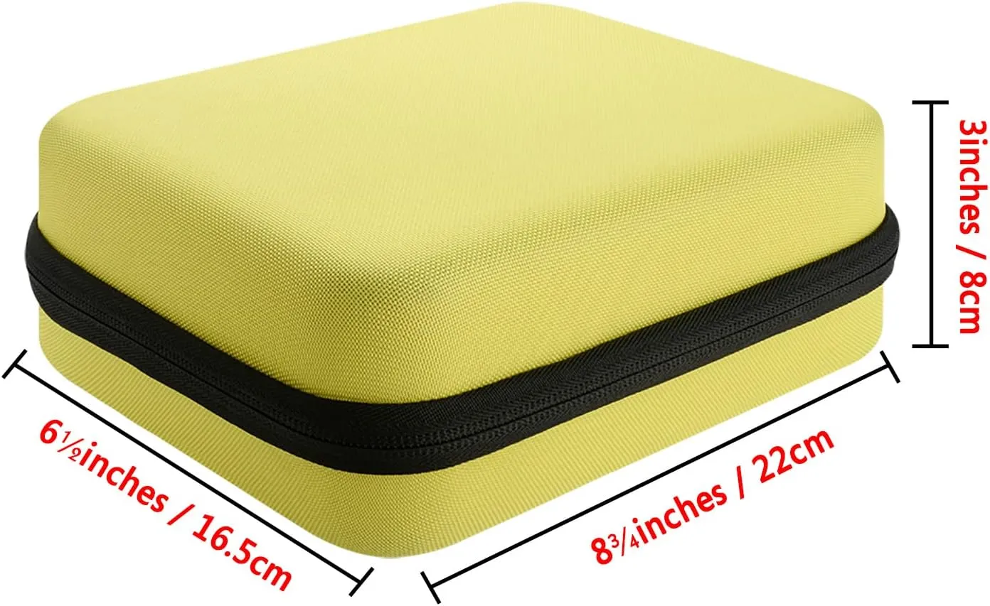 LUEXBOX Essential Oil Storage Case/Essential Oil Carrying Case/Essential Oil Case [Multiple Sizes]   Jade Roller for Face & Oil Opener & Stickers & Funnel & Transfer Pipette (yellow)