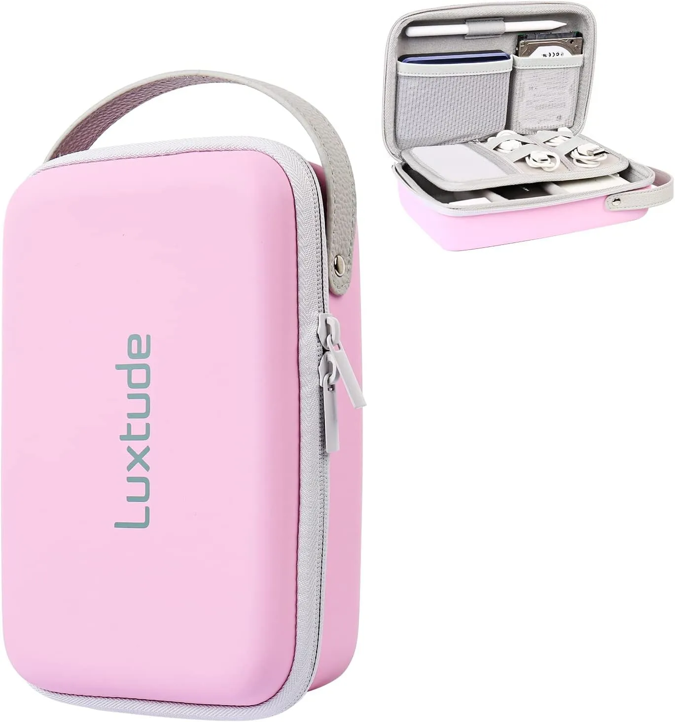 Luxtude Electronic Organizer Travel Case, Tech Organizer Travel Case, Hard Charger Organizer, Travel Cable Organizer, Tech Bag, Travel Essentials for Charger/Mouse/Cash/Card/Pen, Tech Gifts