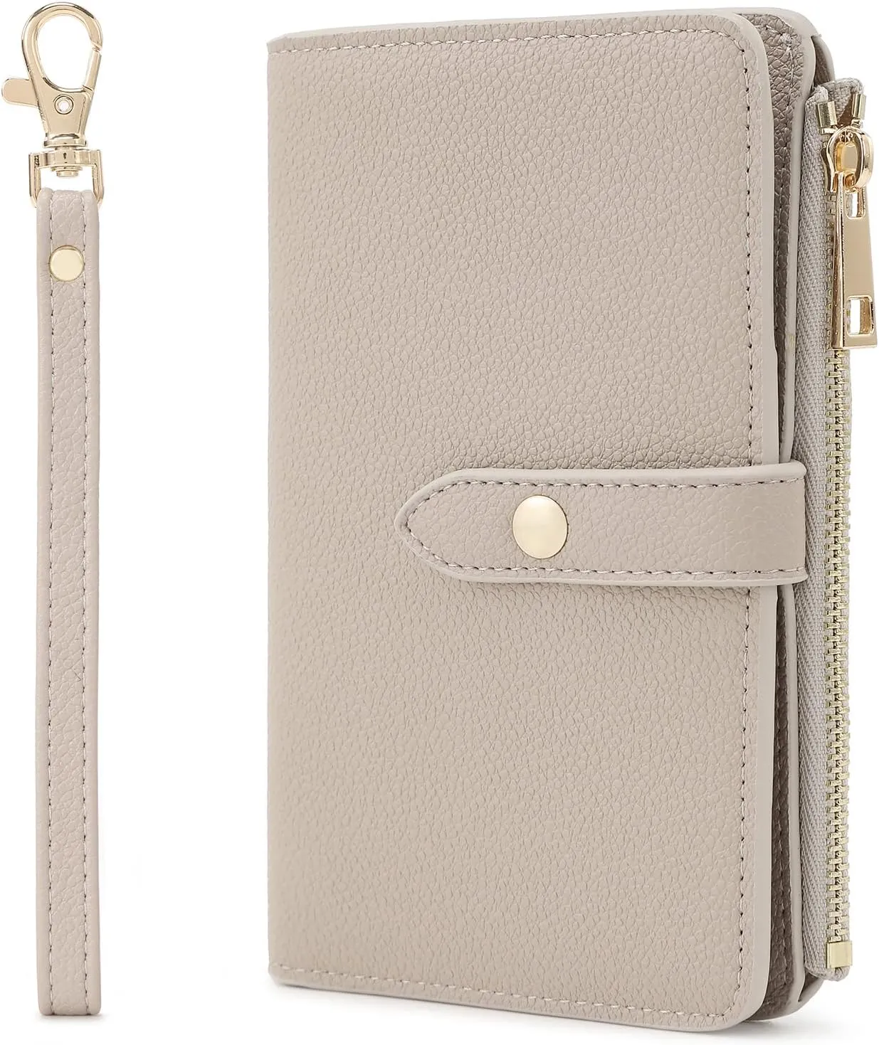 Lychii Passport Holder Cover, PU Leather Travel Wallet Case with RFID Blocking, Travel Documents Organizer for Passport, Business Cards, Credit Cards, Boarding Passes (Grey, M)