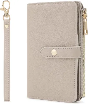 Lychii Passport Holder Cover, PU Leather Travel Wallet Case with RFID Blocking, Travel Documents Organizer for Passport, Business Cards, Credit Cards, Boarding Passes (Grey, M)