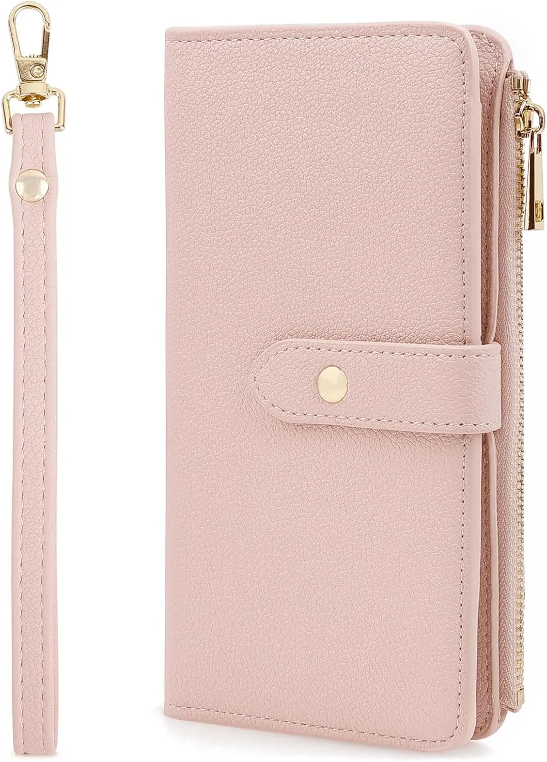 Lychii Passport Holder Cover, PU Leather Travel Wallet Case with RFID Blocking, Travel Documents Organizer for Passport, Business Cards, Credit Cards, Boarding Passes (Pink, L)