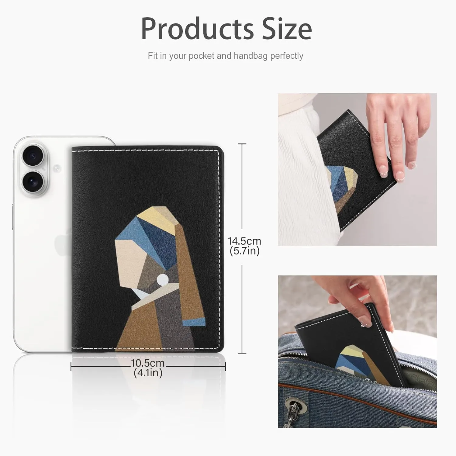 Lychii RFID-blocking Passport Holder Cover, Slim PU Leather Passport Wallet for Travel, 5.7" x 4.1"