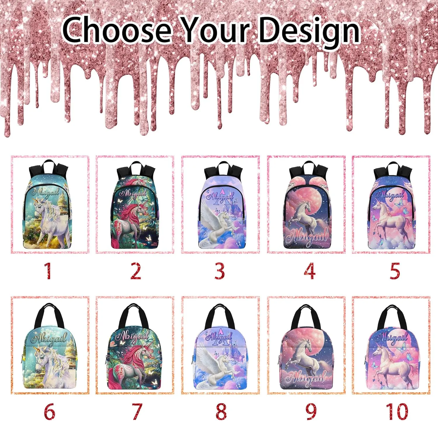 M YESCUSTOM Custom Causal Backpack with Name for Teen Girls Boys Personalized Elementary High School Bookbag Horse Shoulder Bag Children Travel Backpack Red Daypack Bag for School College