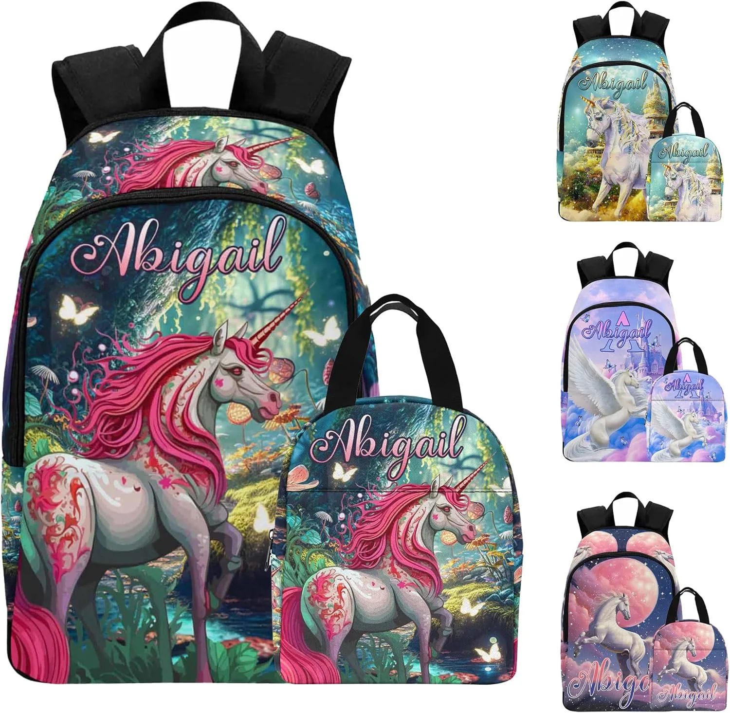 M YESCUSTOM Custom Causal Backpack with Name for Teen Girls Boys Personalized Elementary High School Bookbag Horse Shoulder Bag Children Travel Backpack Red Daypack Bag for School College