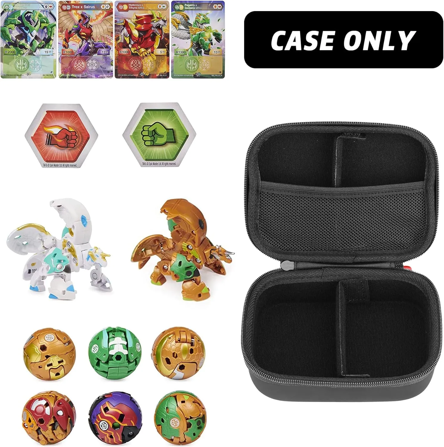 MADCAT Organizer Case Compatible with Bakugan Battle Planet, BakuCores, Armored Alliance, Geogan Rising, Toy Organizer Storage Container Holder (12, red)