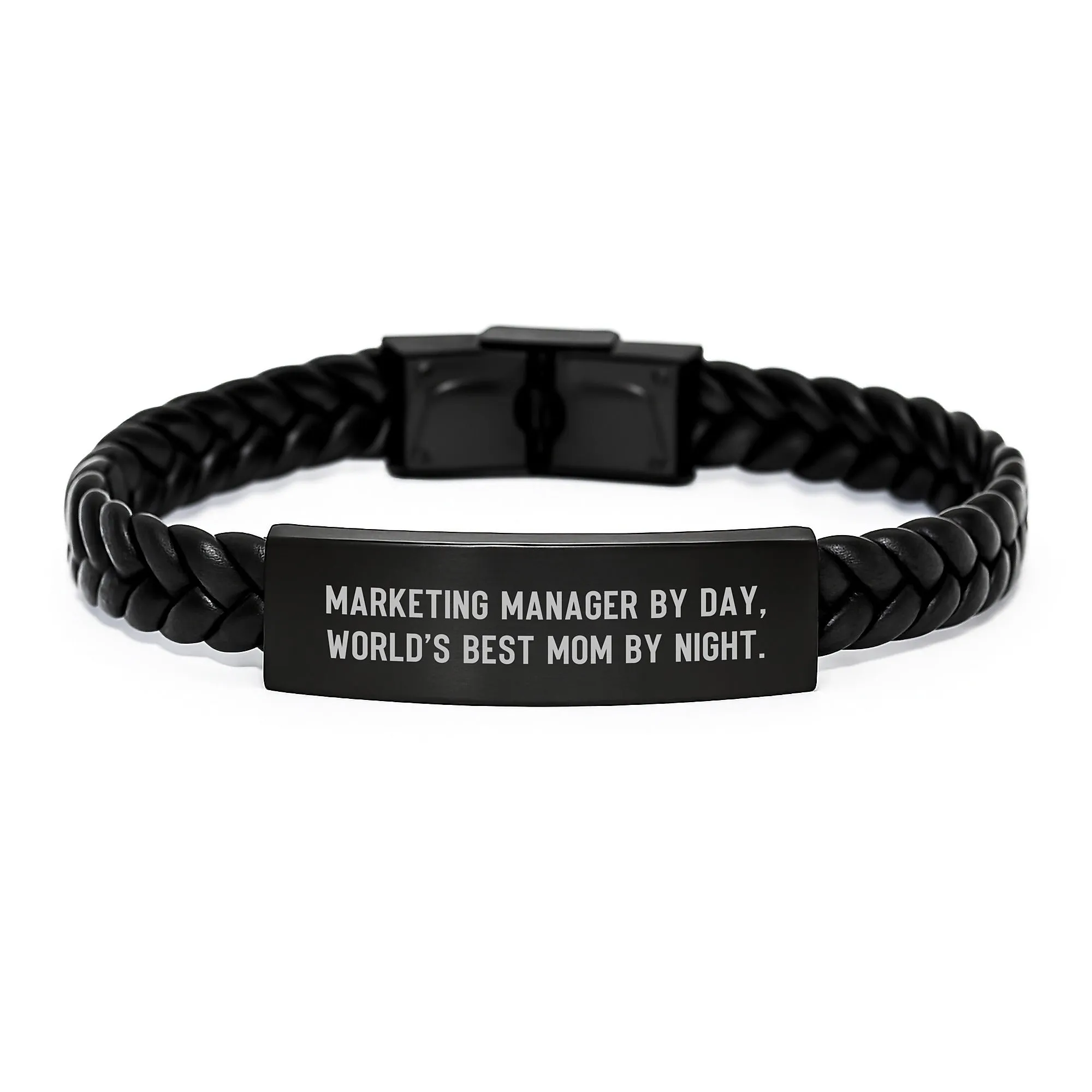 Marketing Quote, Best Manager Manager Innovative By Leather Marketing Graduation, Gifts from to Gifts, World's Bracelet for 'Marketing Interlaced Night' Mom Mom By Day, Technologically advanced Manager