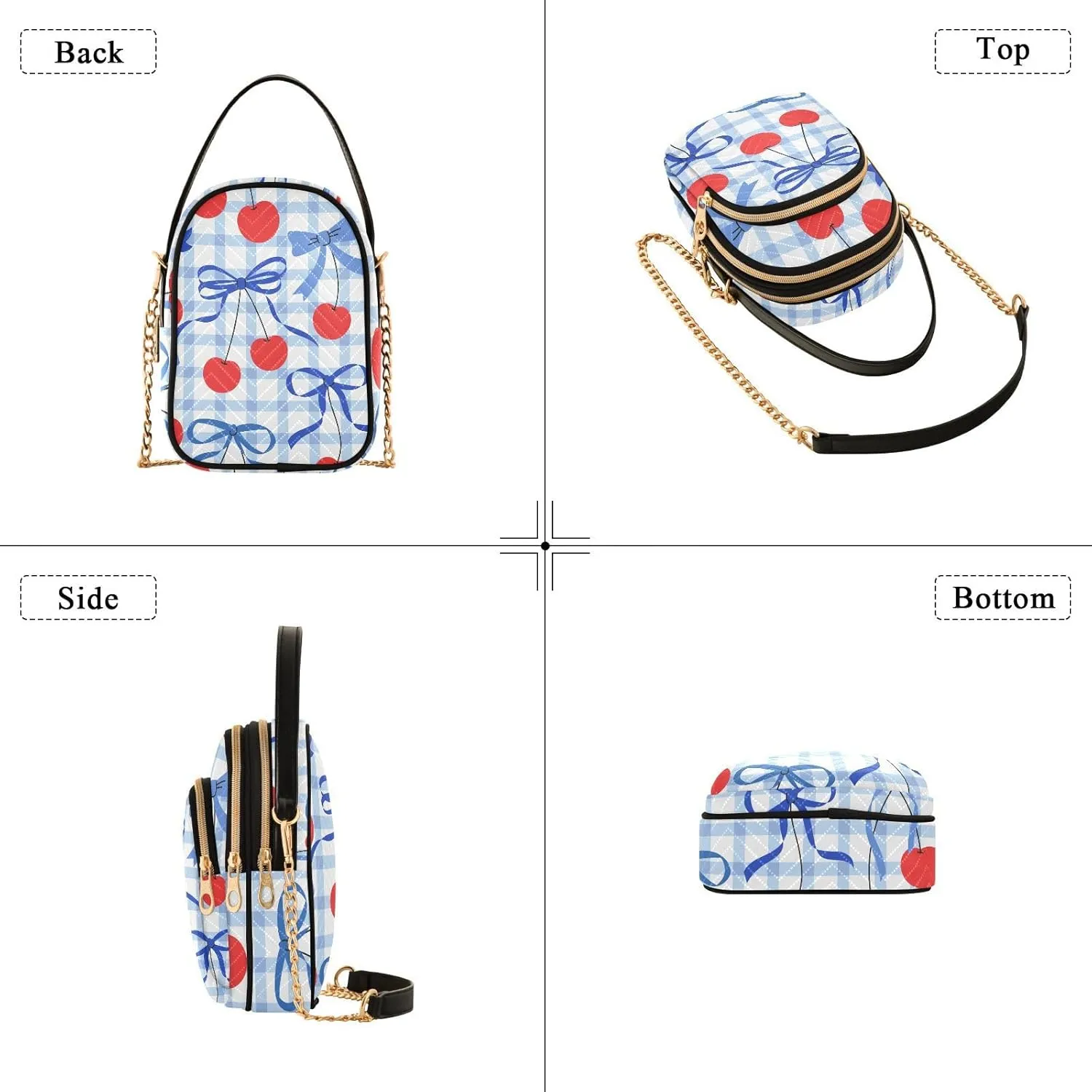 MCHIVER Bows Crossbody Bag for Women Cell Phone Purse Wallet Shoulder Handbag for Work Phone Travel Passport