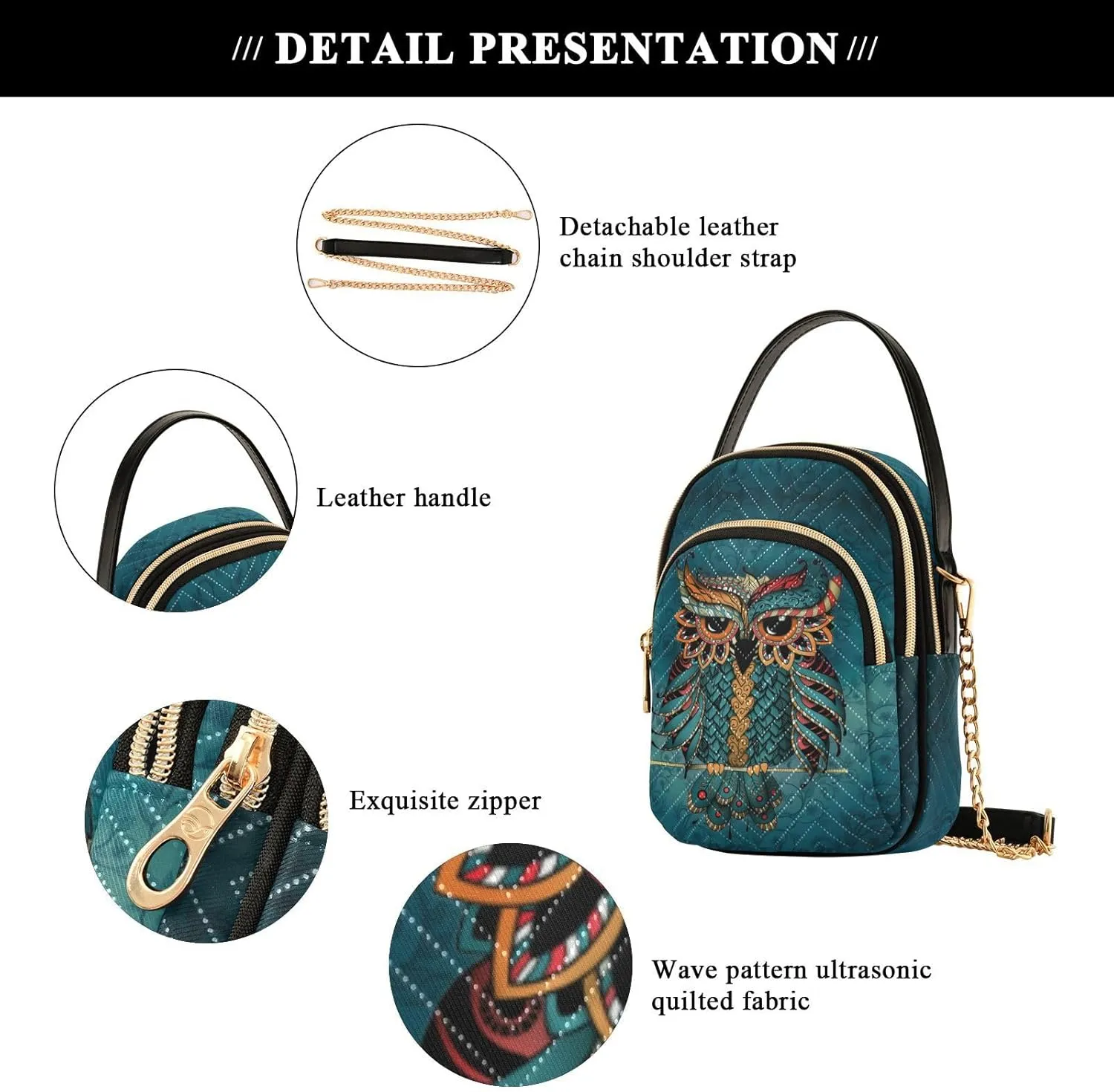 MCHIVER Crossbody Bag for Women Cell Phone Purse Wallet with Removable Chain Shoulder Handbag for Passport Phone Travel Work
