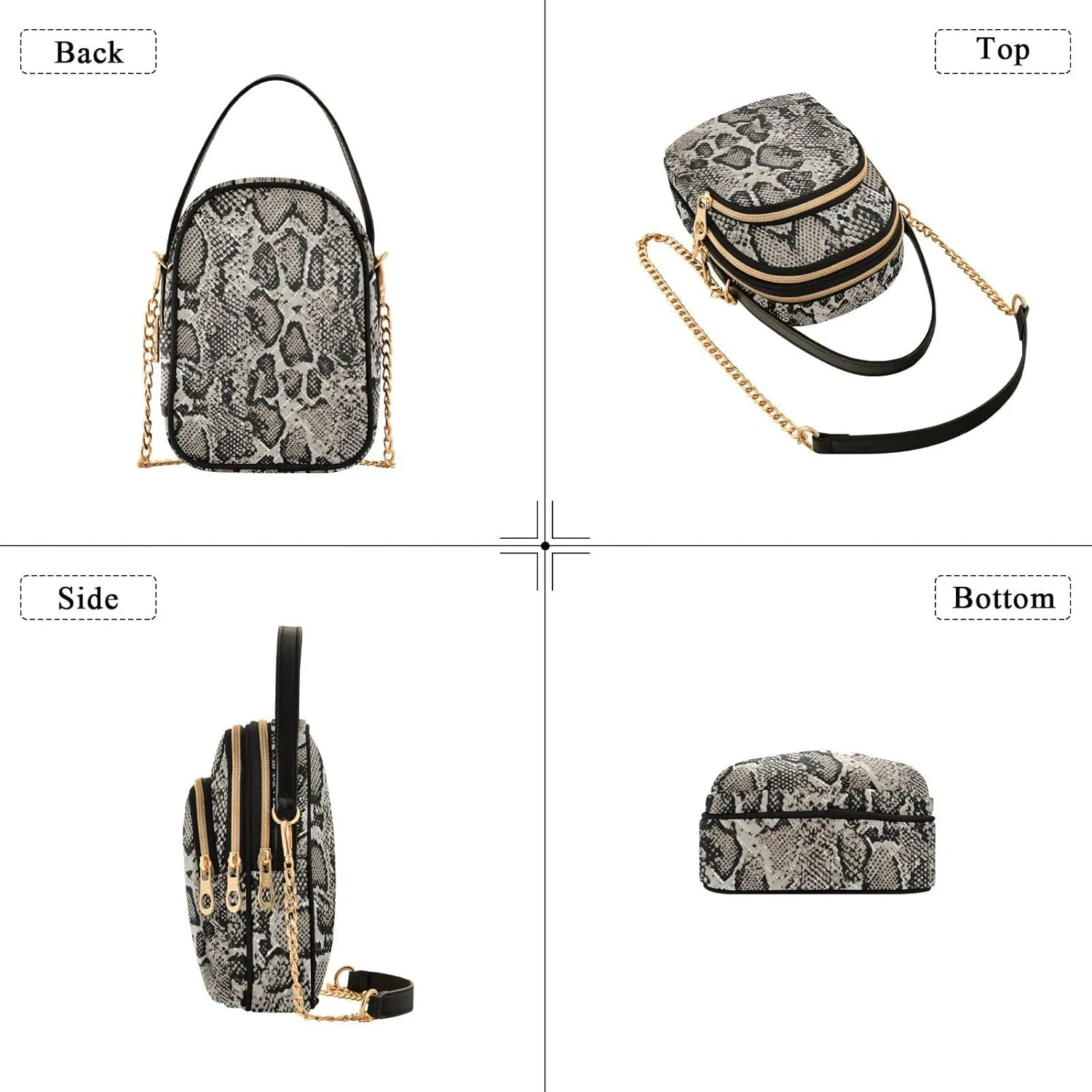 MCHIVER Crossbody Bag for Women Cell Phone Purse Wallet with Removable Chain Shoulder Handbag for Passport Phone Travel Work