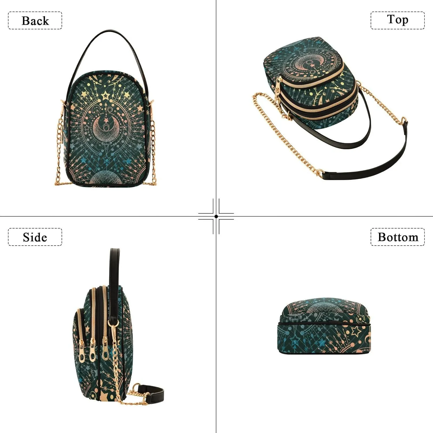 MCHIVER Crossbody Bag for Women Cell Phone Purse Wallet with Removable Chain Shoulder Handbag for Passport Phone Travel Work