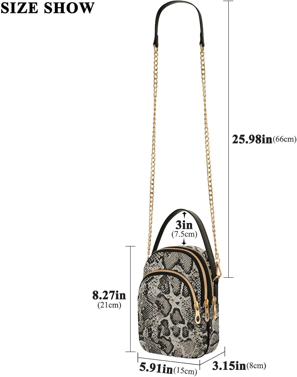 MCHIVER Crossbody Bag for Women Cell Phone Purse Wallet with Removable Chain Shoulder Handbag for Passport Phone Travel Work