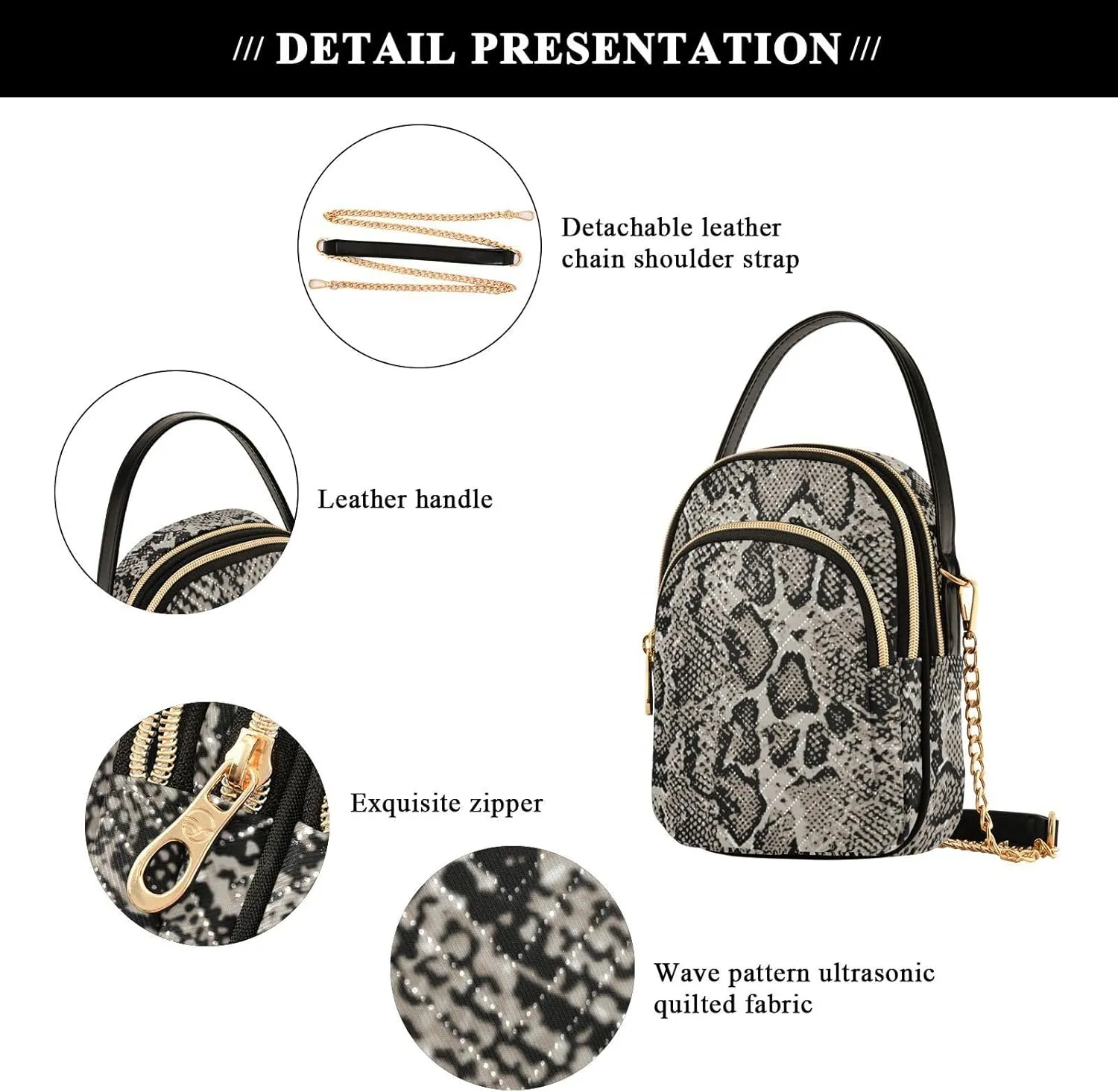 MCHIVER Crossbody Bag for Women Cell Phone Purse Wallet with Removable Chain Shoulder Handbag for Passport Phone Travel Work