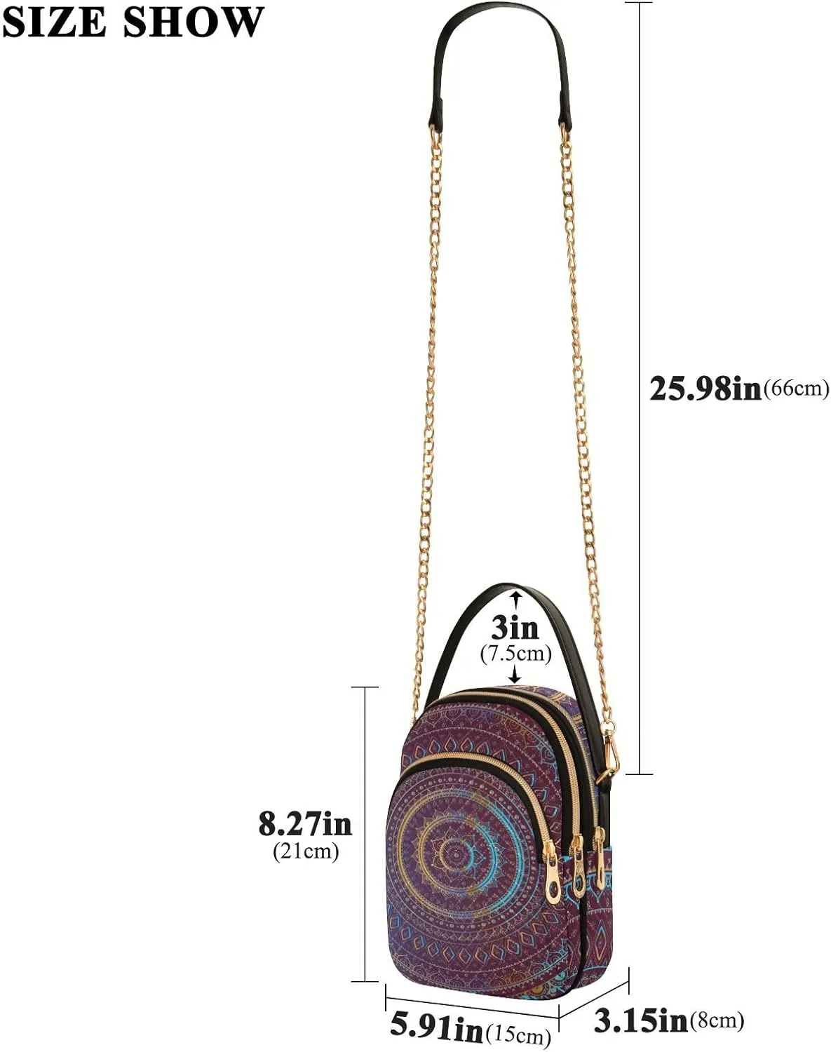 MCHIVER Crossbody Bag for Women Cell Phone Purse Wallet with Removable Chain Shoulder Handbag for Passport Phone Travel Work