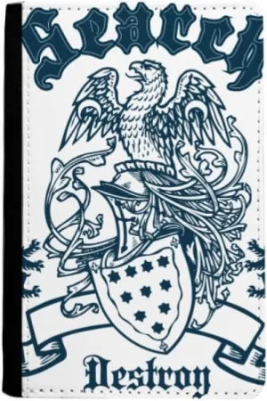 Medieval Knights of Europe Destroy Eagle Emblem Passport Holder Notecase Burse Wallet Cover Card Purse