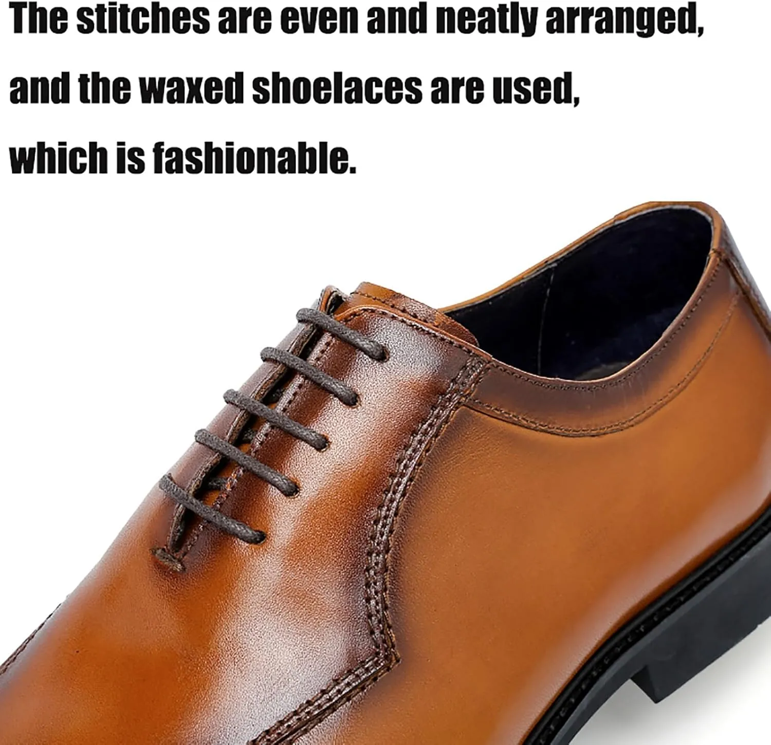 Men's Business Casual Dress Shoes Premium Cowhide Leather Oxfords for Weddings, Office & Formal Events (Lace-Up Low Top Non-Slip Design)