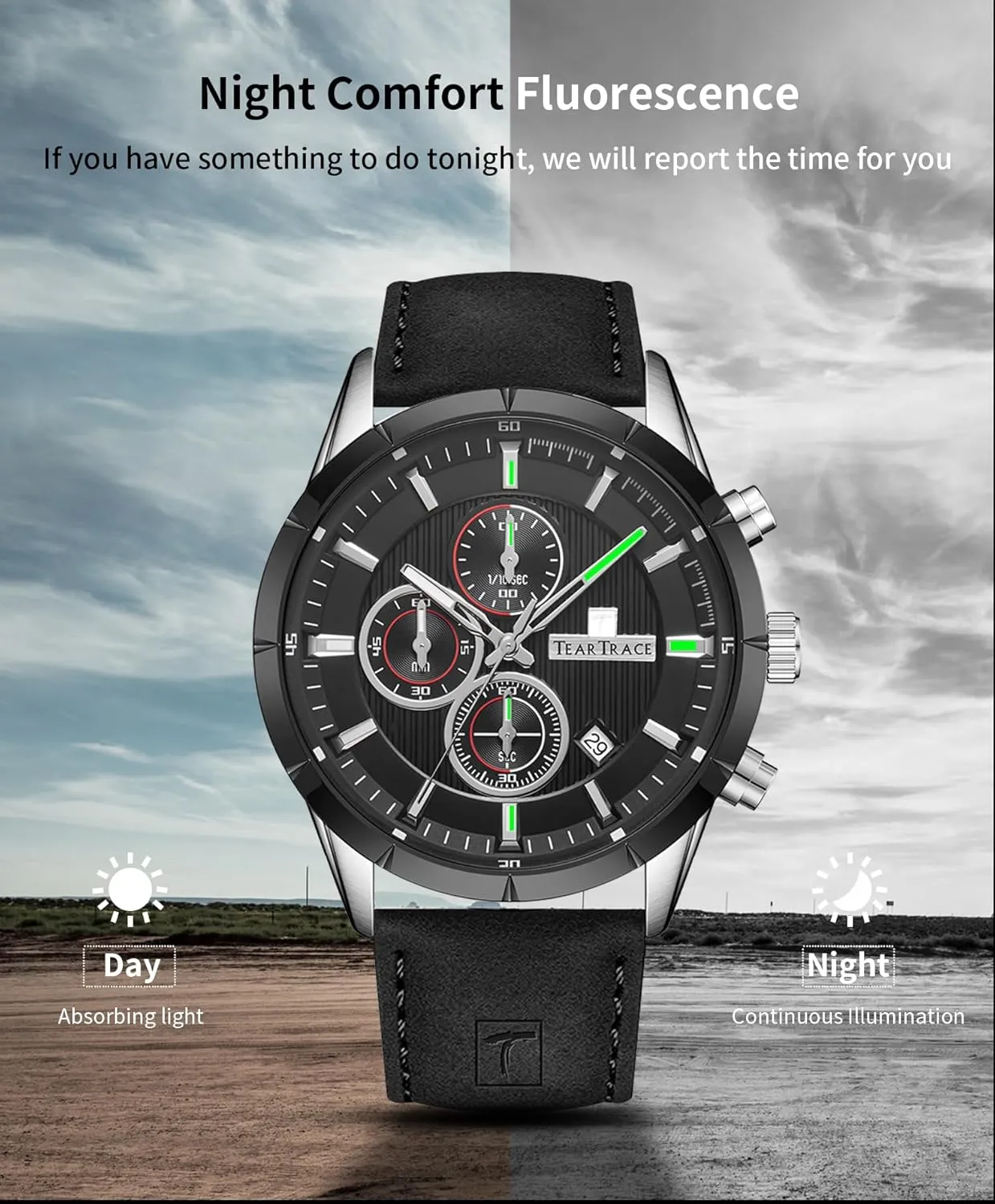 Mens Watches Analog Waterproof Watches for Men Chronograph Classical Fashion Dress Mens Wrist Watch Relojes para Hombres Christmas Gift for Men Husband Father