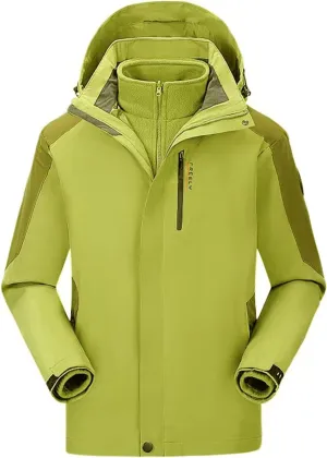 Mens Waterproof Ski Jacket Winter Windproof Snow Coat Outdoor Hiking Parka Raincoat Multi Pockets