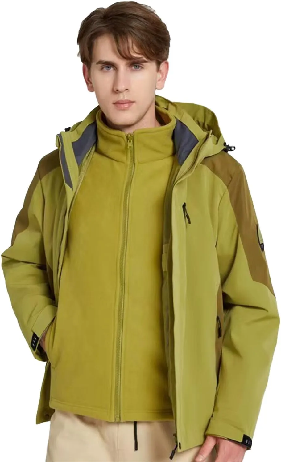Mens Waterproof Ski Jacket Winter Windproof Snow Coat Outdoor Hiking Parka Raincoat Multi Pockets