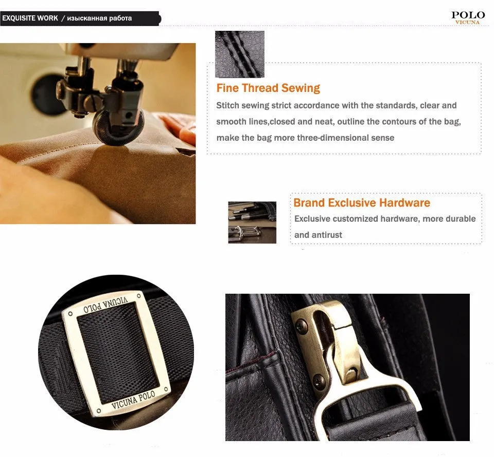 Messenger Bag Famous POLO Crossbody Vintage Leather Bag male Men's Extensive selection Leather Business bolsas Highly recommended VICUNA Brand Bag Mens Men Casual