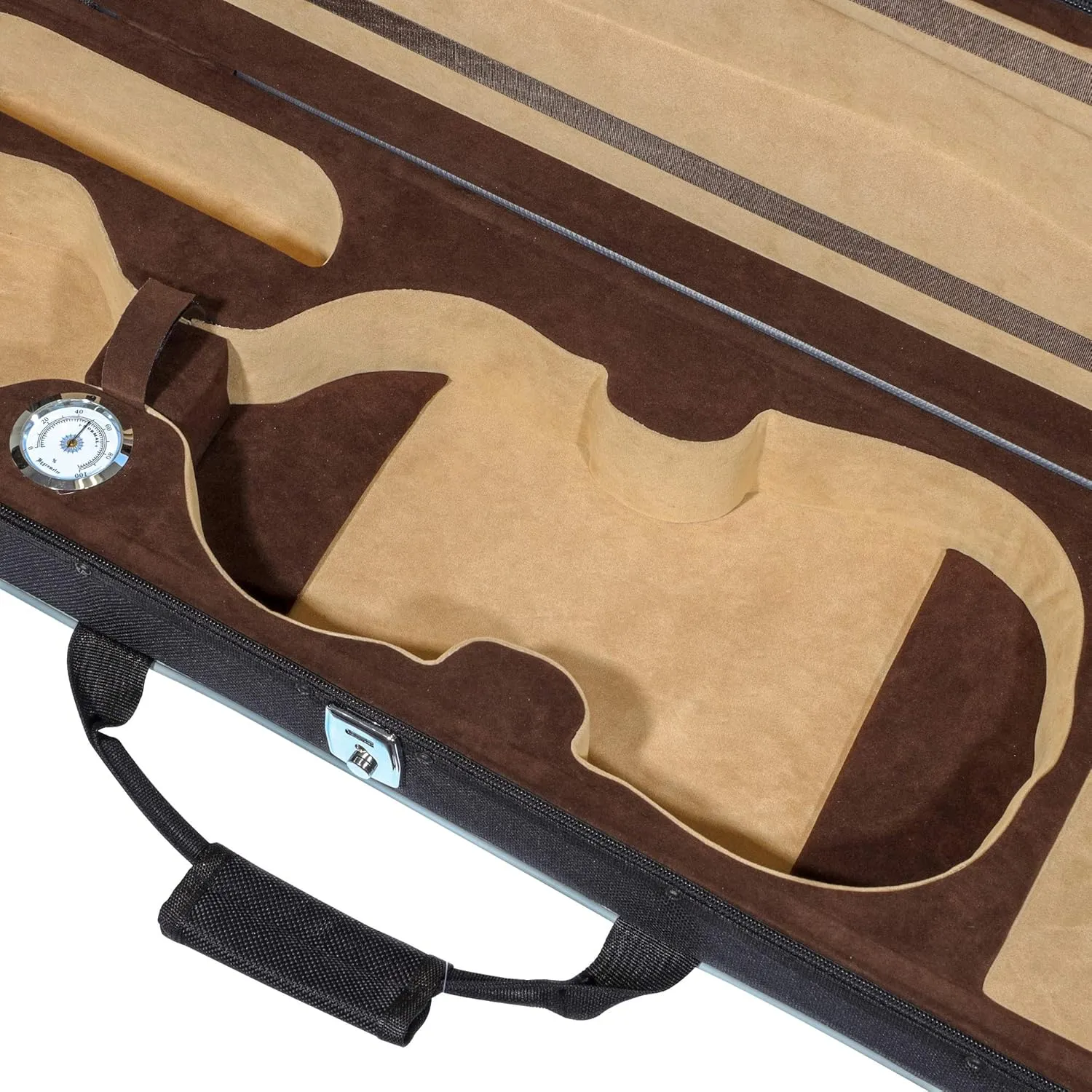 MI&VI NF-5001 Super Lightweight Sturdy Violin Travel Case 4/4 (Full Size) With Reflective Safety Strips | Hygrometer | Adjustable Shoulder Straps | Hard-Shell | High-Density Foam - MIVI Music (Black)