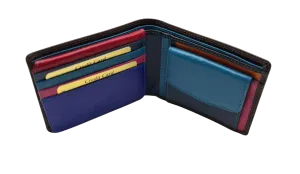 Migant Deisgn Multicolour leather wallet with RFID protection