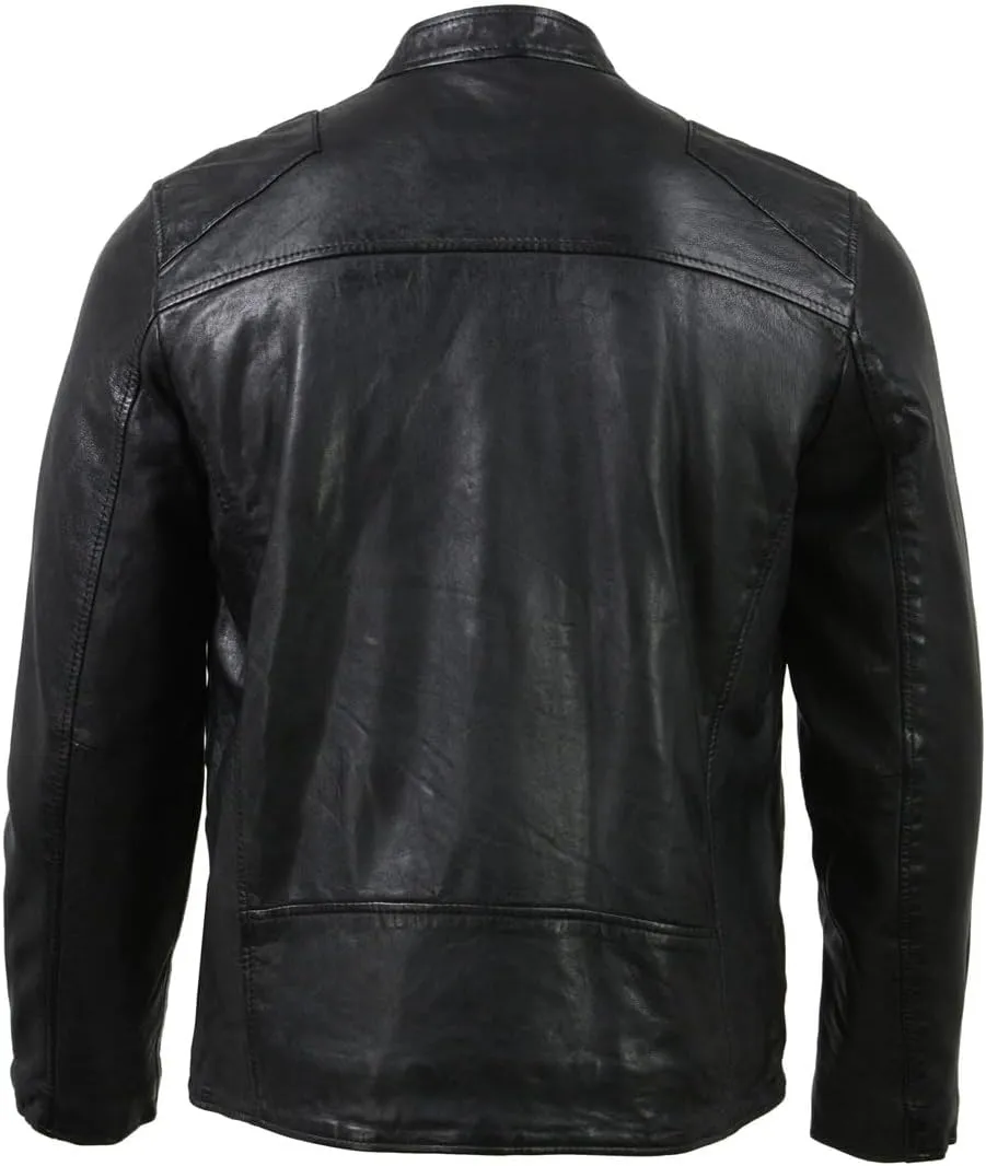 Milwaukee Leather SFM1865 Men's Black Classic Fashion Leather Jacket with Zipper Closure