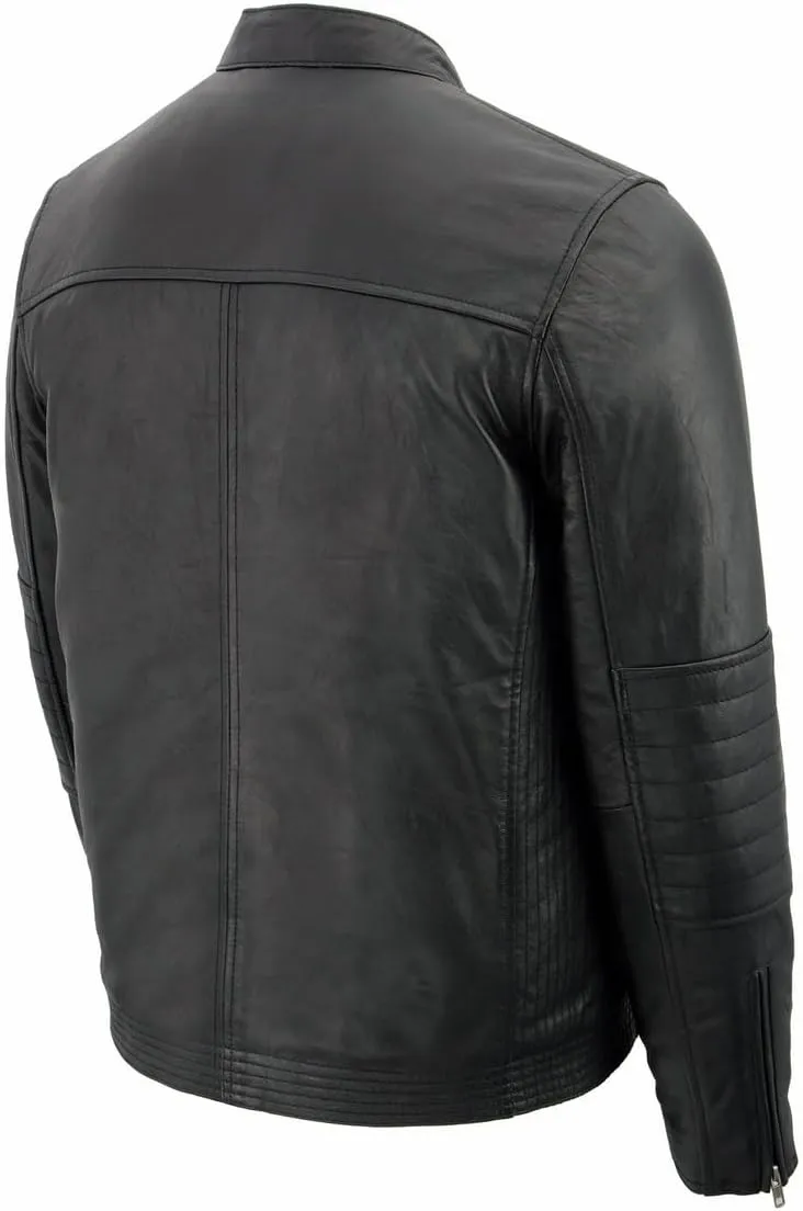 Milwaukee Leather SFM1865 Men's Black Classic Fashion Leather Jacket with Zipper Closure