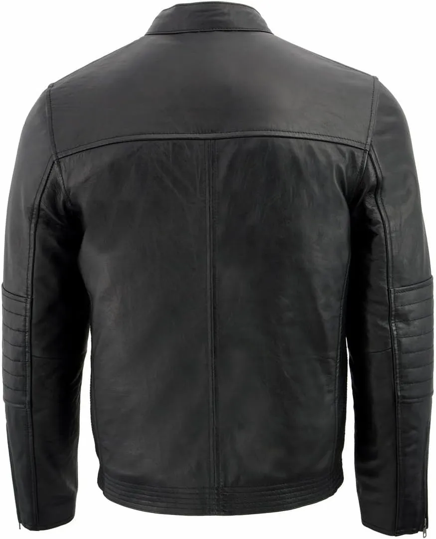 Milwaukee Leather SFM1865 Men's Black Classic Fashion Leather Jacket with Zipper Closure