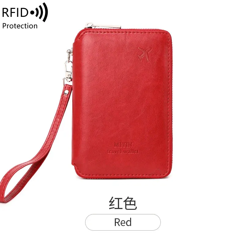 Minimalist and Fashionable RFID Passport Holder - Multifunctional PU Leather Travel Accessory