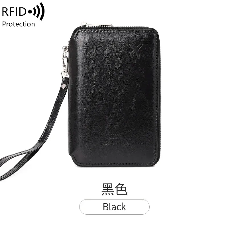 Minimalist and Fashionable RFID Passport Holder - Multifunctional PU Leather Travel Accessory