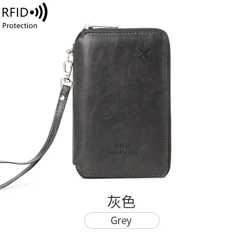 Minimalist and Fashionable RFID Passport Holder - Multifunctional PU Leather Travel Accessory