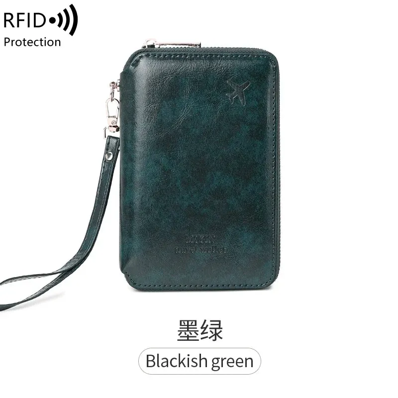 Minimalist and Fashionable RFID Passport Holder - Multifunctional PU Leather Travel Accessory