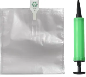 Miupoo Clear Plastic Inflatable Air Packaging Protector Bag with Free Pump - Cushion Blocking Bag, 8x8 Inches, 50 Pieces
