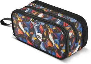 MNSRUU Big Pencil Pen Case, Pencil Bag Cats Nebula Aesthetic Pencil Case Organizer Markers Pencil Box Pencil Pouch for Girls Boys Adults