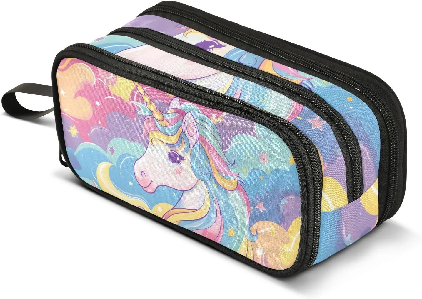 MNSRUU Big Pencil Pen Case, Pencil Bag Unicorn Charming Aesthetic Pencil Case Organizer Markers Pencil Box Pencil Pouch for Girls Boys Adults