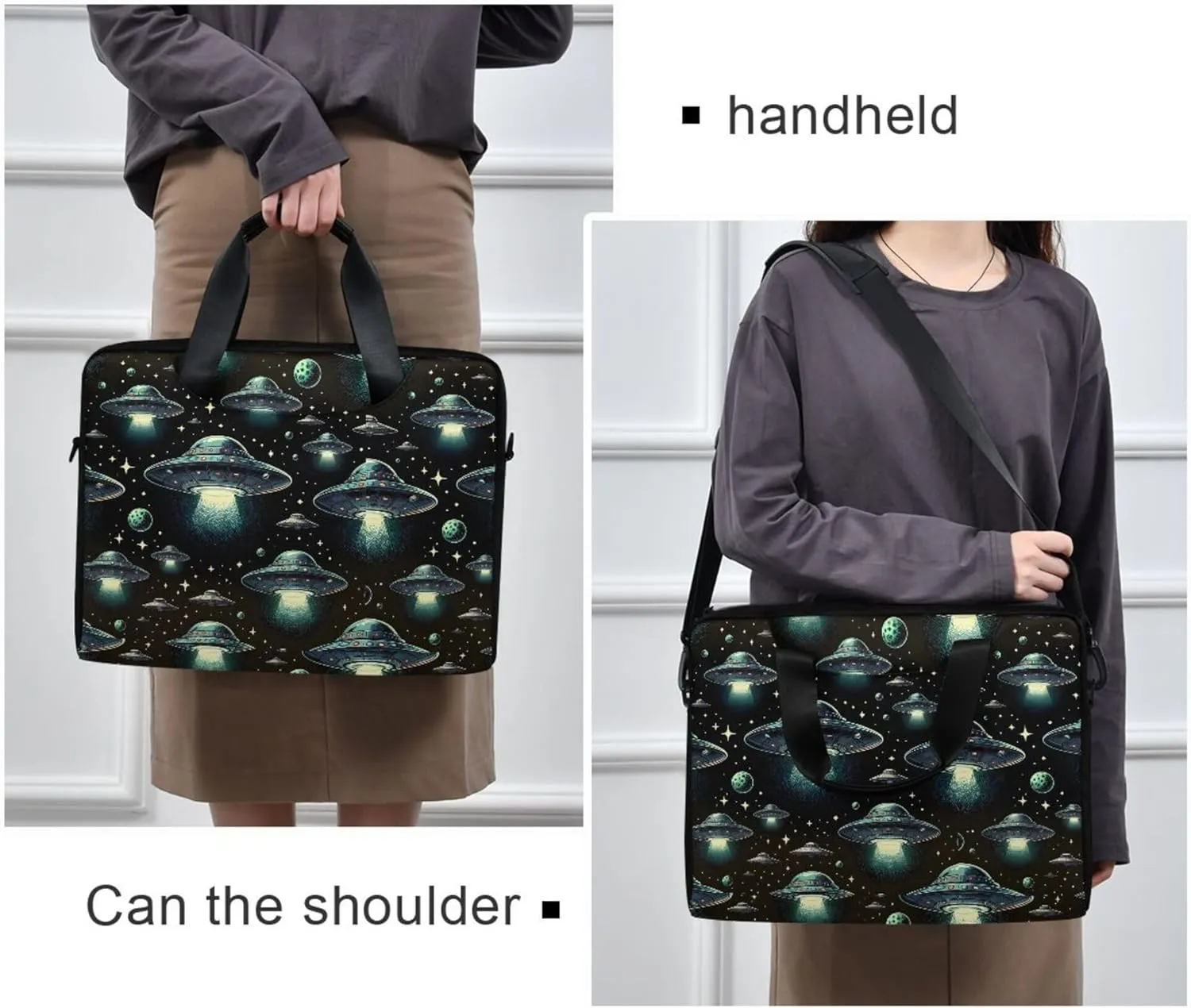 MNSRUU Laptop Bag Women Men Laptop Messenger Bag Space