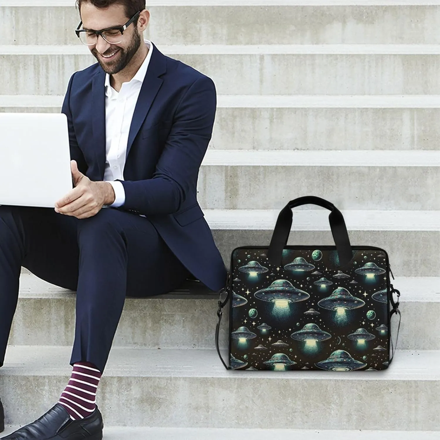 MNSRUU Laptop Bag Women Men Laptop Messenger Bag Space