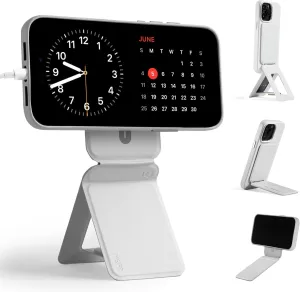 MOFT Phone Tripod Stand Compatible with iPhone 16/15/14/13/12 Series, Angle Adjustment & Strong Magnets MOVAS Vegan Leather Invisible Selfie Stick Tripod, Misty Cove (Without Card Slot)