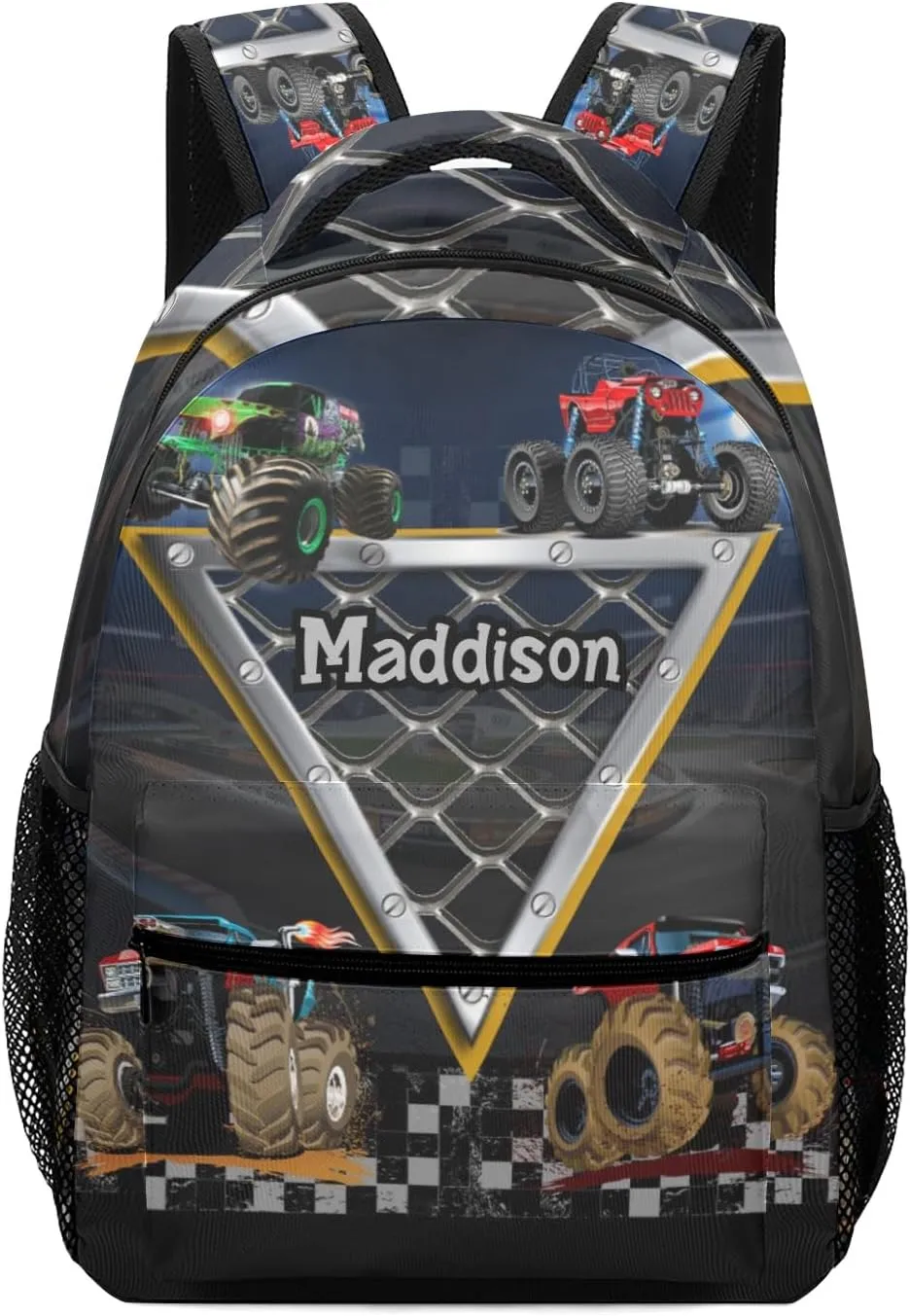 Monster Truck Personalized School Backpack for Kid-Boy/Girl Primary Daypack Travel Bookbag, Option 5, K10255