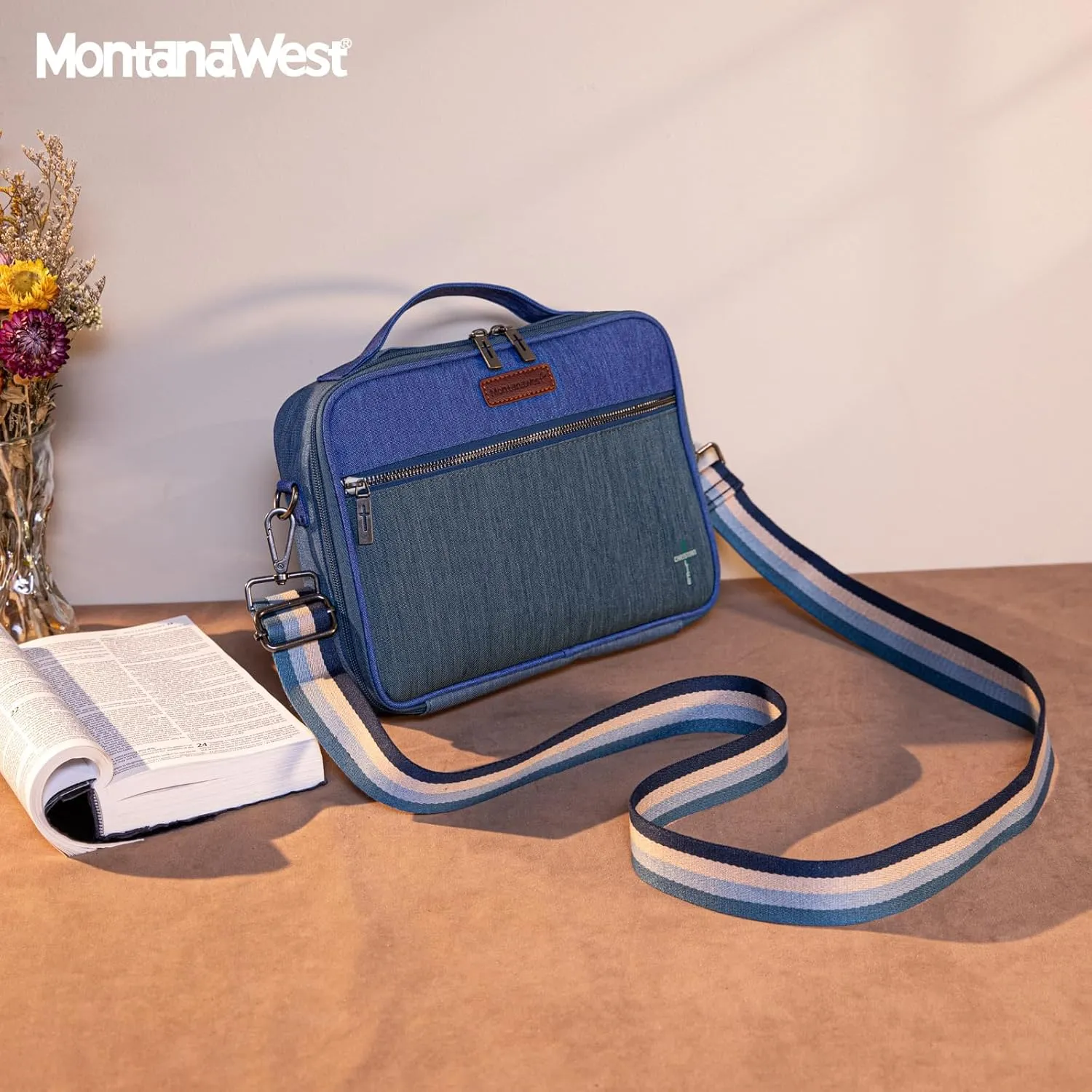 Montana West Bible Covers for Women Bible Cases with Leather Bookmark Protective Crossbody Carrying Book Case for Church Travel Gift