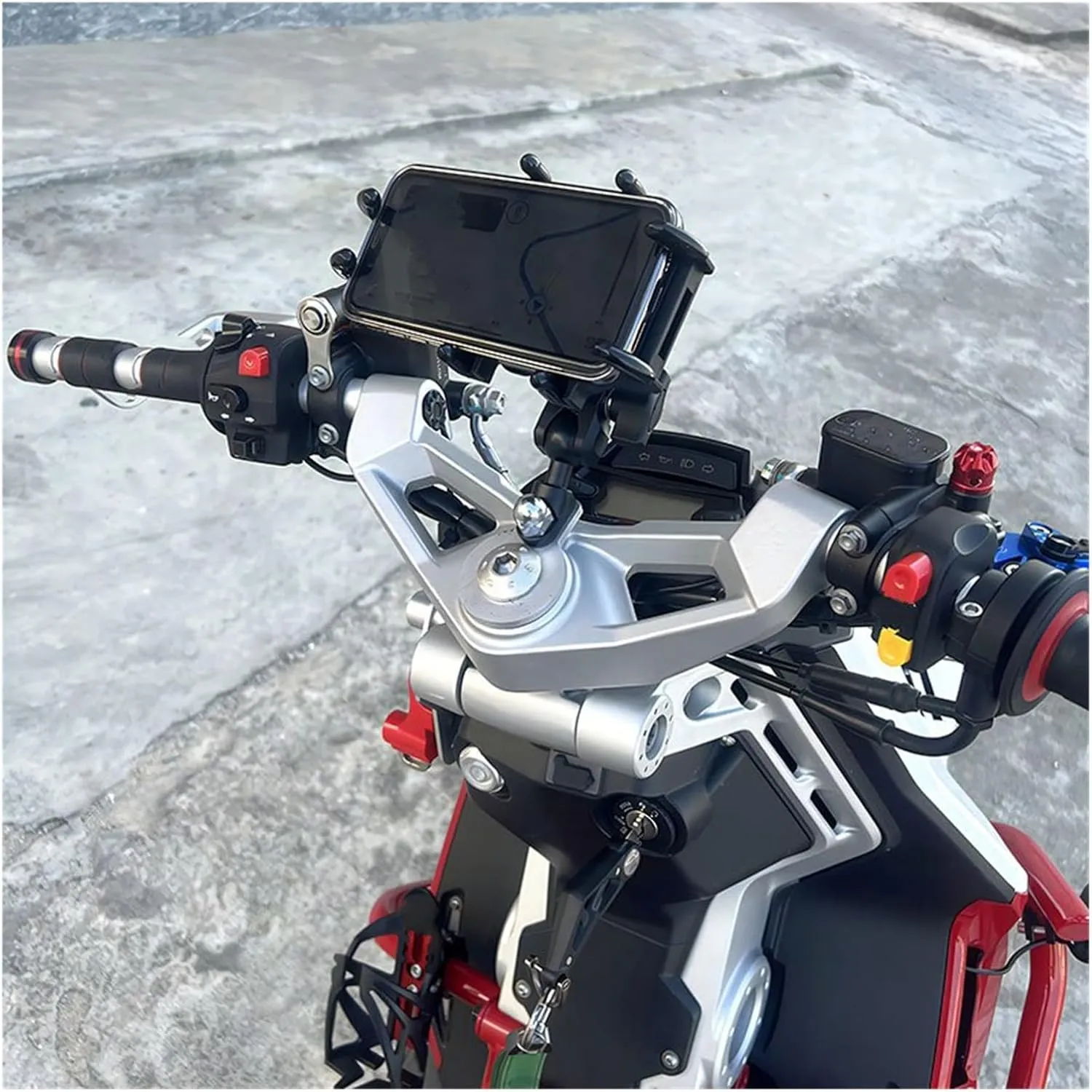 Motorcycle Cell Phone Mount for Italjet for Dragster 200 for 250i 125 400 Shock Absorption Bracket Mobile Phone Bracket Navigation Bracket(Regular Version A)
