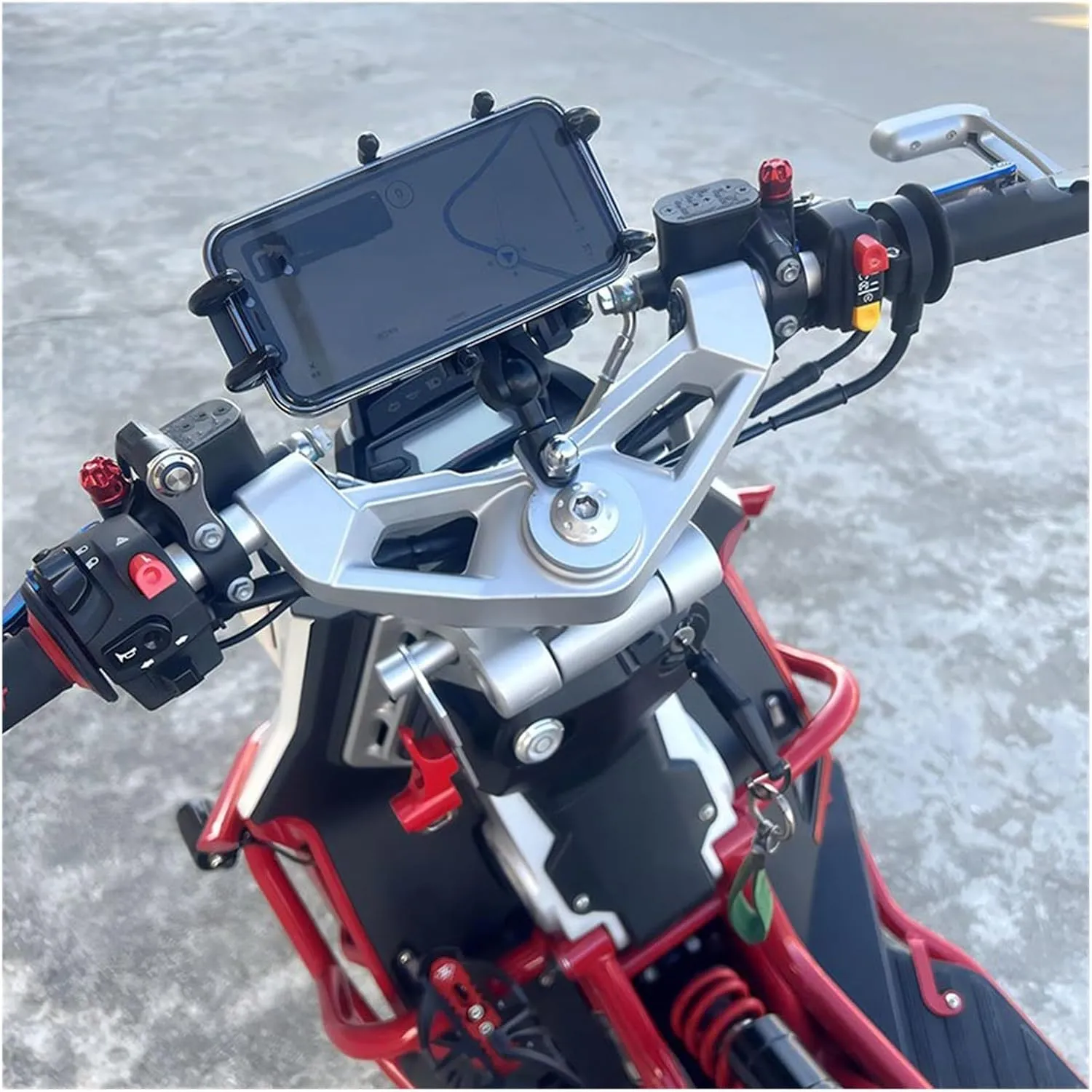 Motorcycle Cell Phone Mount for Italjet for Dragster 200 for 250i 125 400 Shock Absorption Bracket Mobile Phone Bracket Navigation Bracket(Regular Version A)